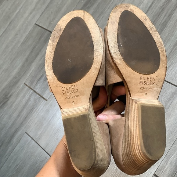 Eileen Fisher Iris Beige Suede/Leather Nubuck Sandals size 9 - Picture 8 of 10